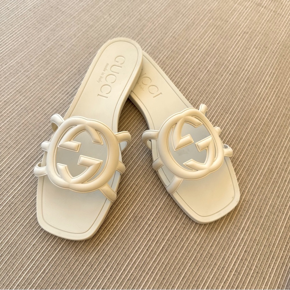 Gucci Women's White Slide Sandals